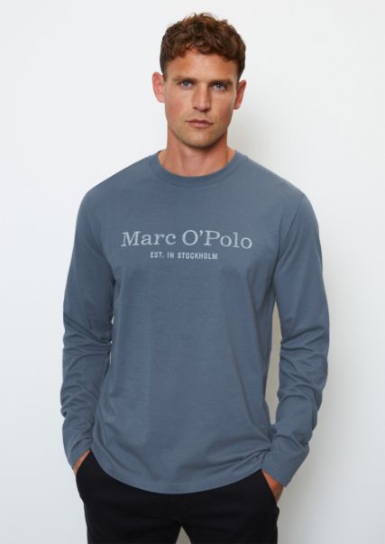 Uomo T-Shirt Logo Manica Lunga Regular In Cotone Biologico Di Alta Qualità Storm Domanda